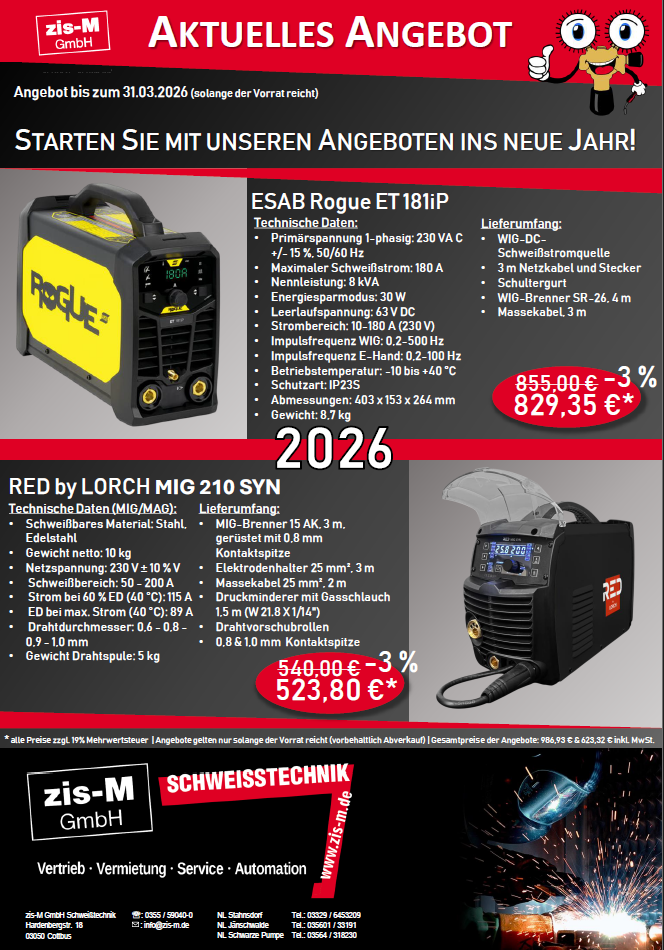 ESAB + RED Aktion ESAB und RED by LORCH Neujahr 2026